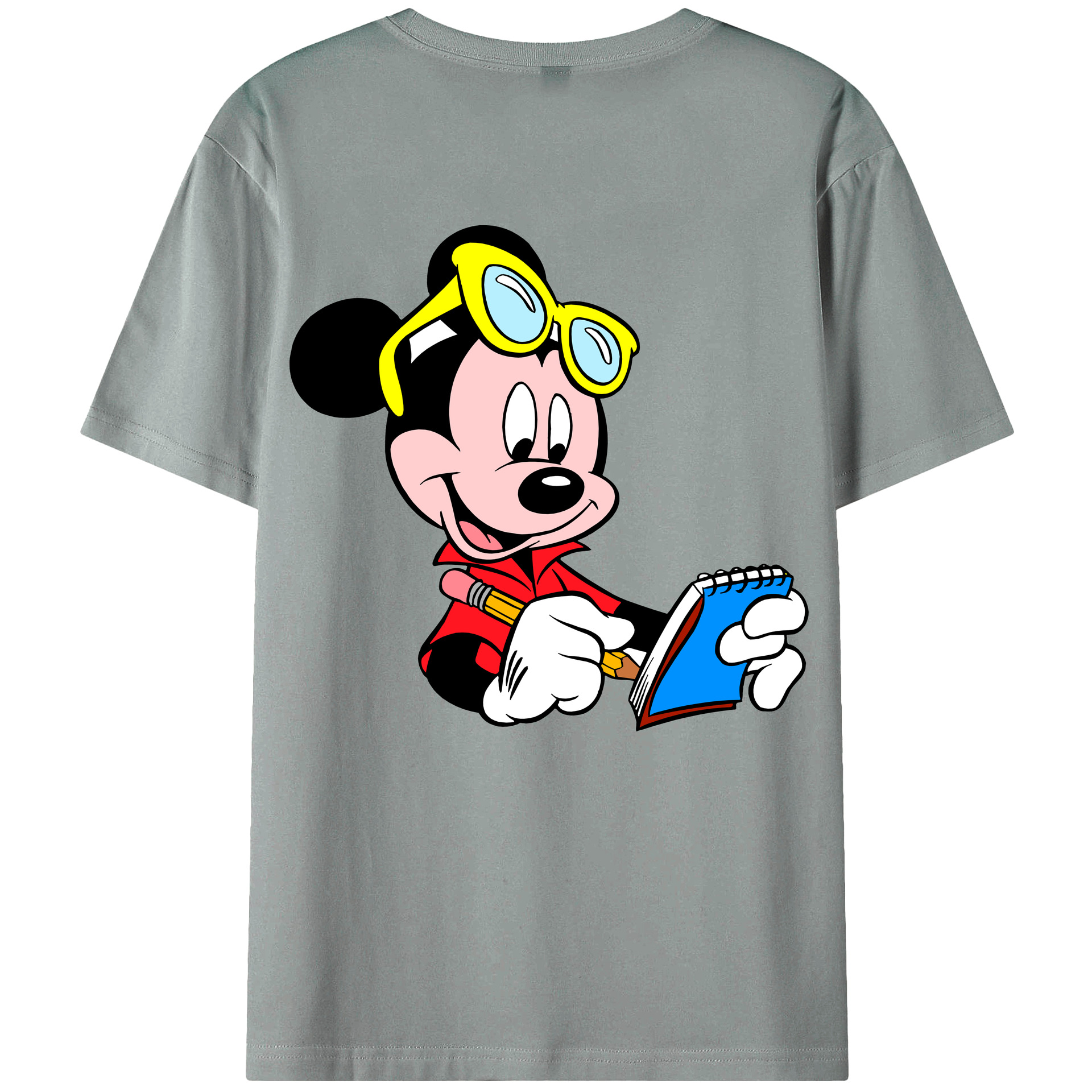 ミッキーマウス Mickey Mouse 綿100％ メンズ半袖Tシャツ（バックプリント） 通気性